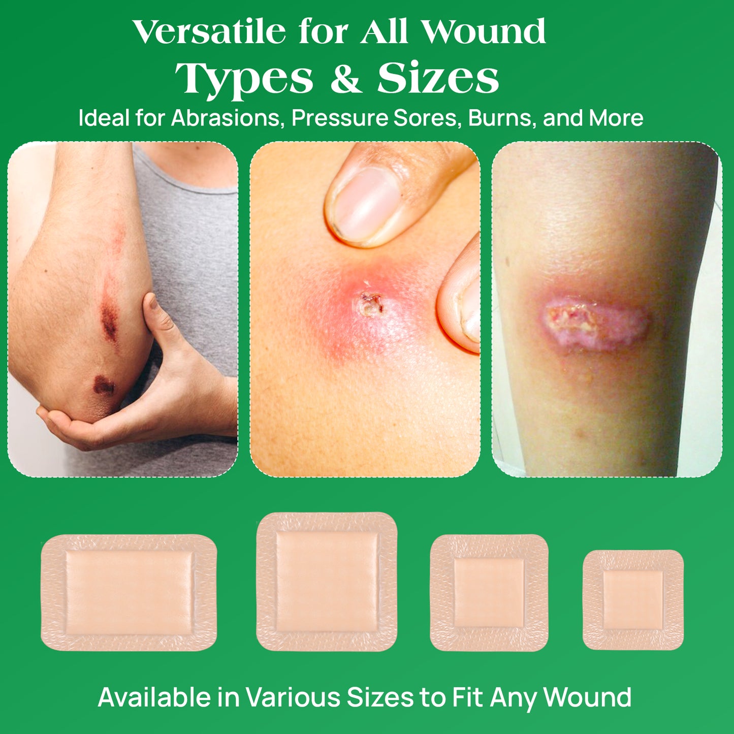 Silicone Foam Dressing with Border, 4"×4"(20 pcs) Waterproof,Breathable,Highly Absorbent Silicone Bandage Care for Pressure Sores, Ulcers