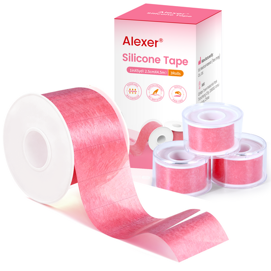 Silicone Medical Tape -1 in × 5 yds (3 Rolls) Waterproof Tape for Sensitive Skin Wound Care, Latex-Free, Painless Removal, Reusable for Gauze Pads and First Aid