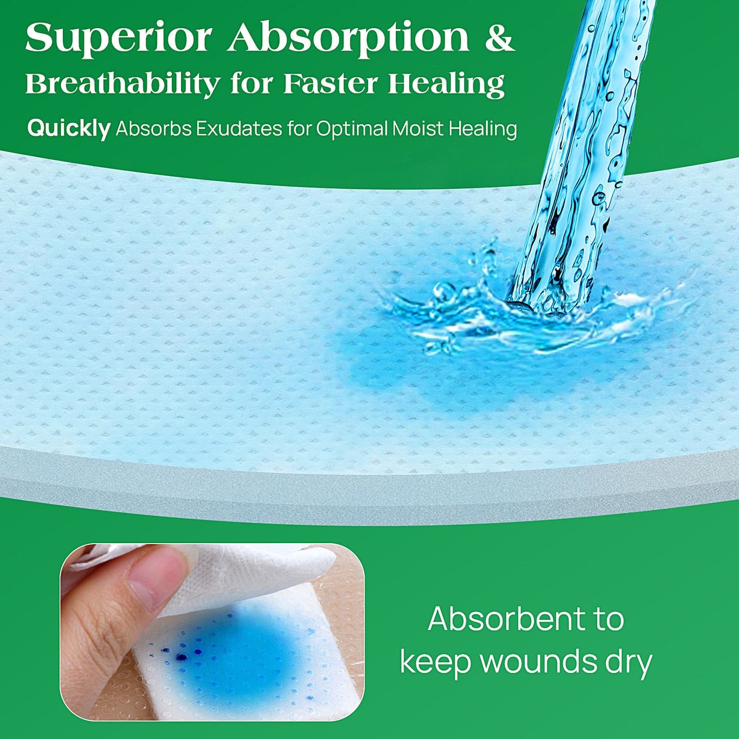 Silicone Foam Dressing with Border, 3"×3"(20 pcs) Gentle Adhesive Foam Dressing for Wound Care